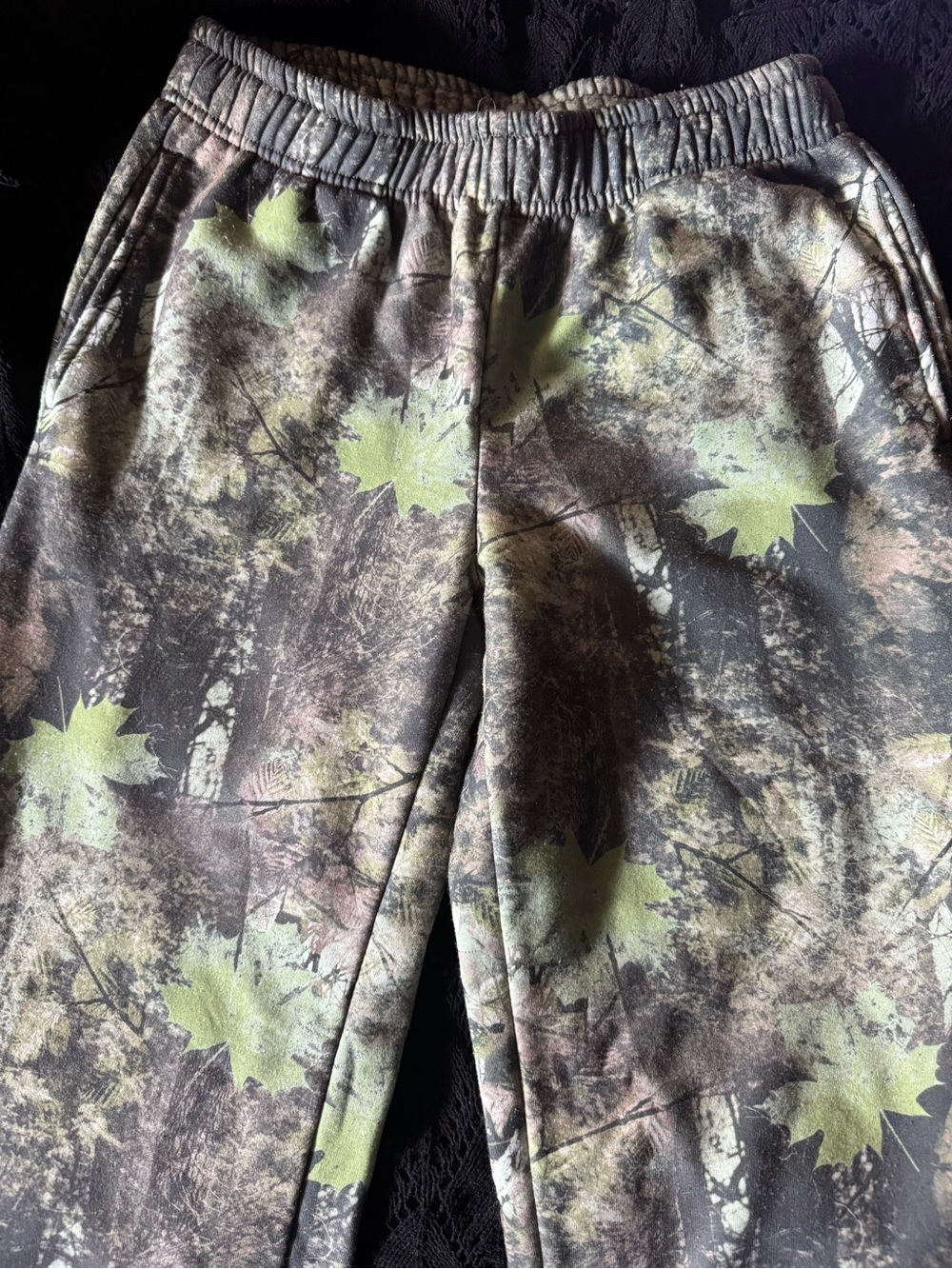 Bozzolo Green and Brown Leaf Camo Sweatpants